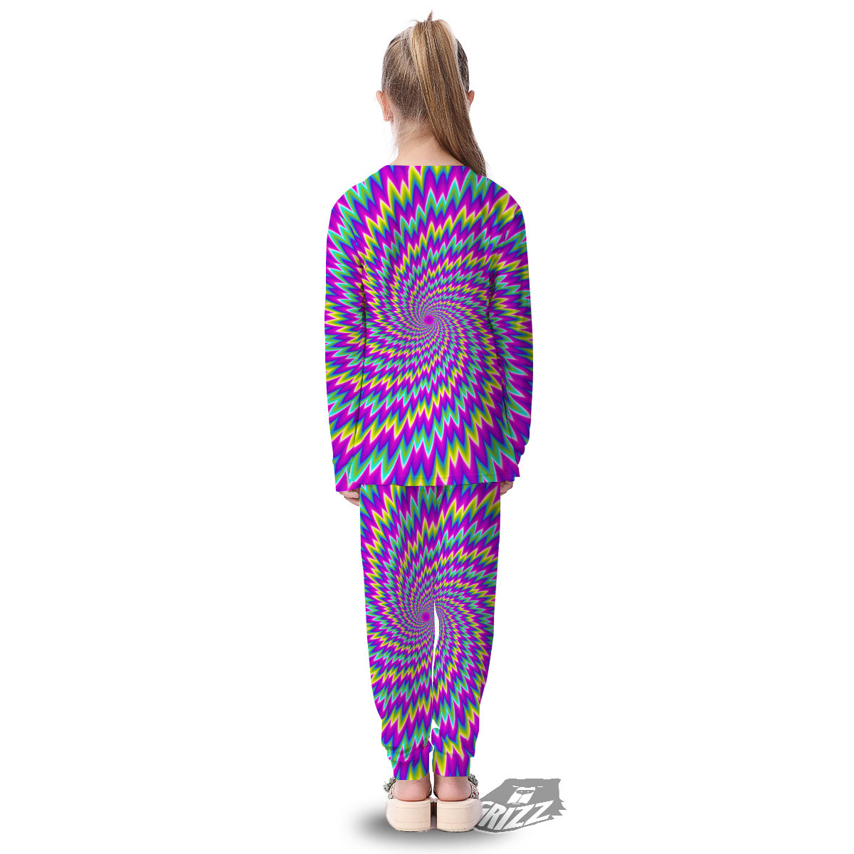 Moving Optical Illusion Abstract Spiral Kid's Pajamas-grizzshop