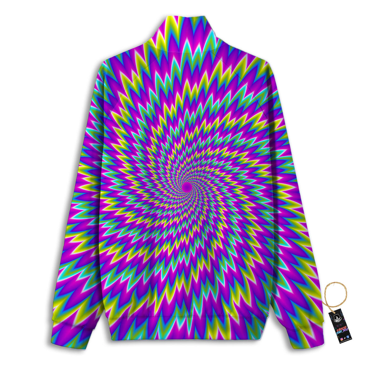 Moving Optical Illusion Abstract Spiral Track Jacket-grizzshop