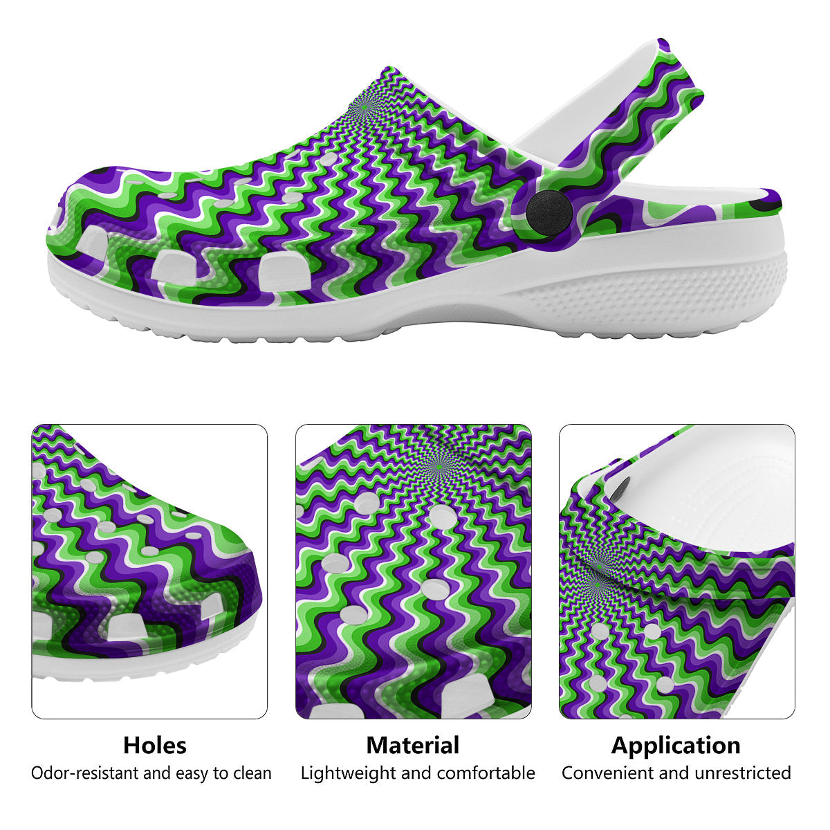 Moving Optical Illusion Colorful Dizzy Clog-grizzshop