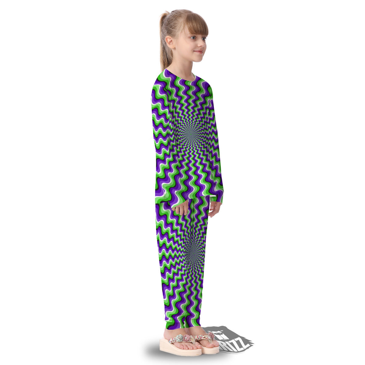 Moving Optical Illusion Colorful Dizzy Kid's Pajamas-grizzshop