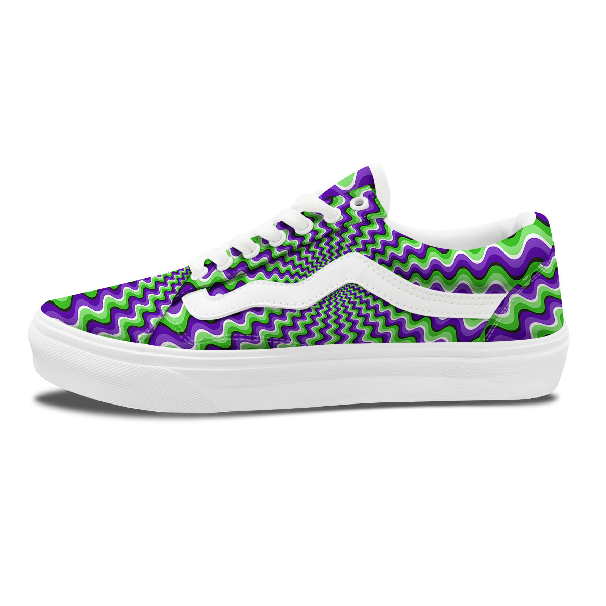 Moving Optical Illusion Colorful Dizzy Skate Shoes-grizzshop