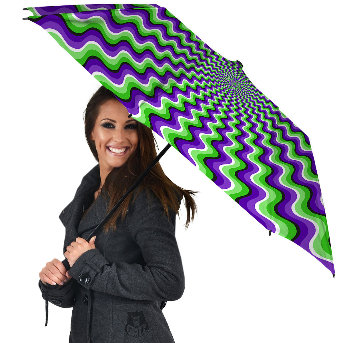 Moving Optical Illusion Colorful Dizzy Umbrella-grizzshop