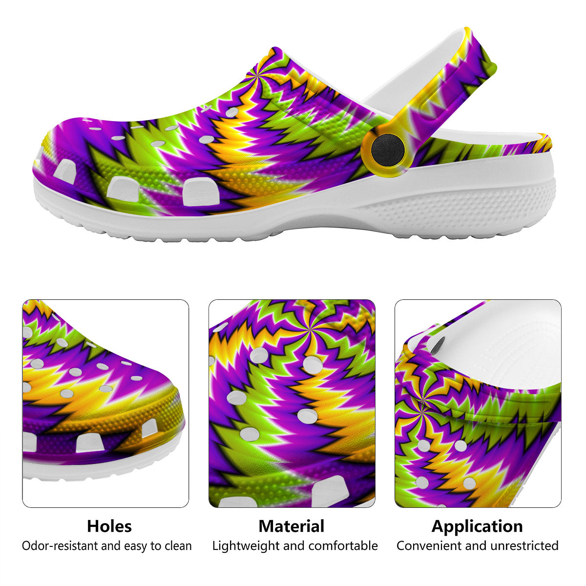Moving Optical Illusion Dizzy Vortex Clog-grizzshop