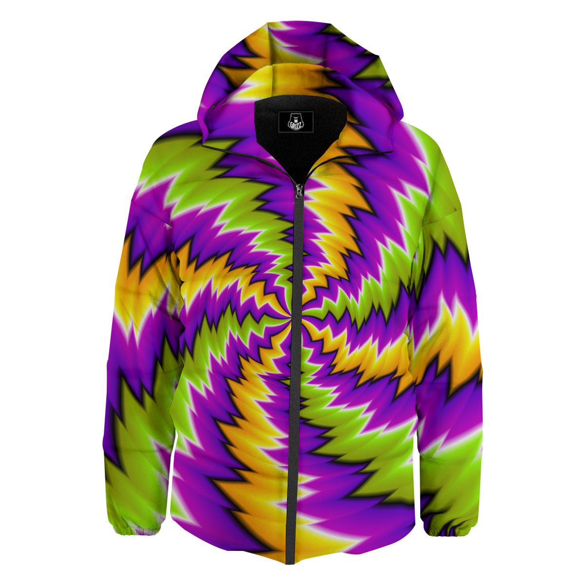 Moving Optical Illusion Dizzy Vortex Down Jacket-grizzshop