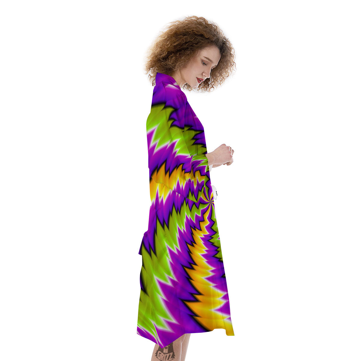 Moving Optical Illusion Dizzy Vortex Kimono-grizzshop