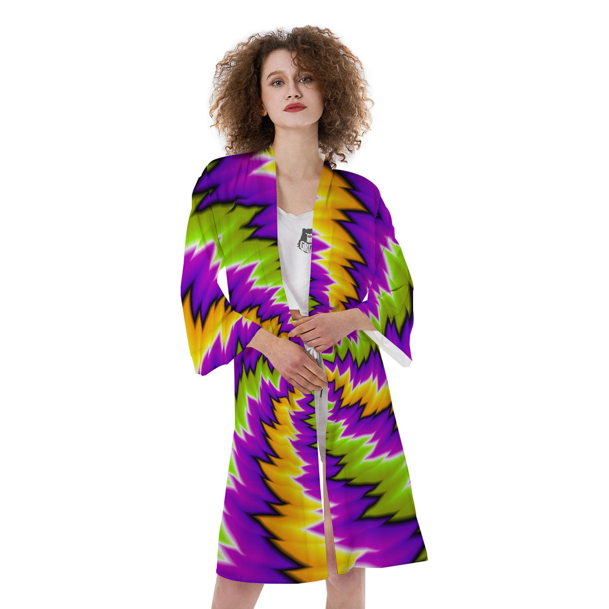 Moving Optical Illusion Dizzy Vortex Kimono-grizzshop