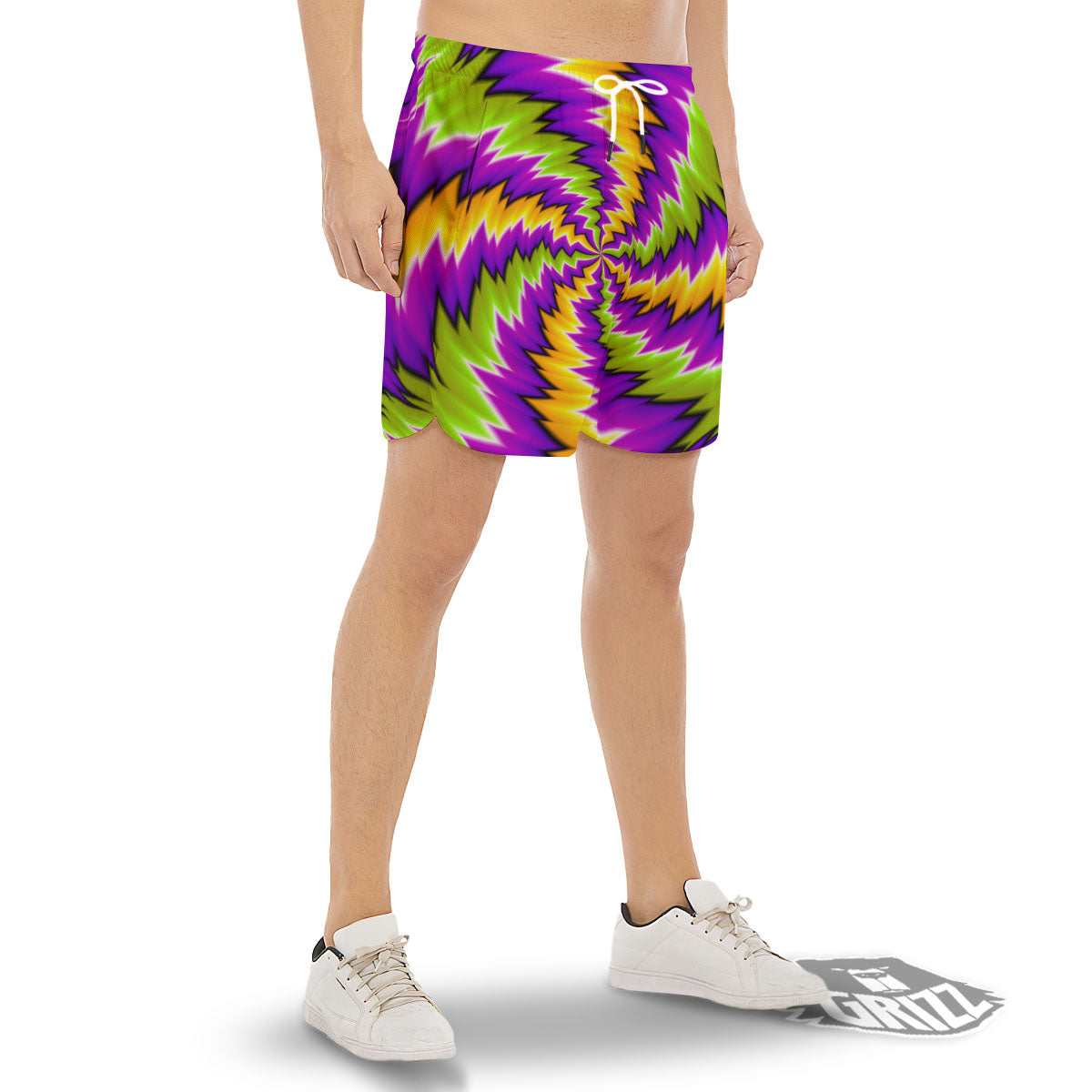 Moving Optical Illusion Dizzy Vortex Men's Gym Shorts-grizzshop