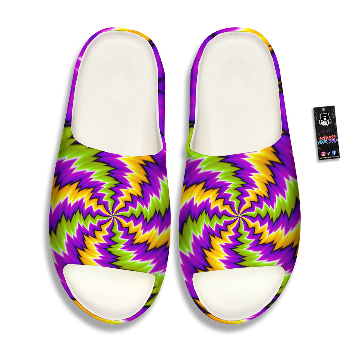 Moving Optical Illusion Dizzy Vortex Sandals-grizzshop