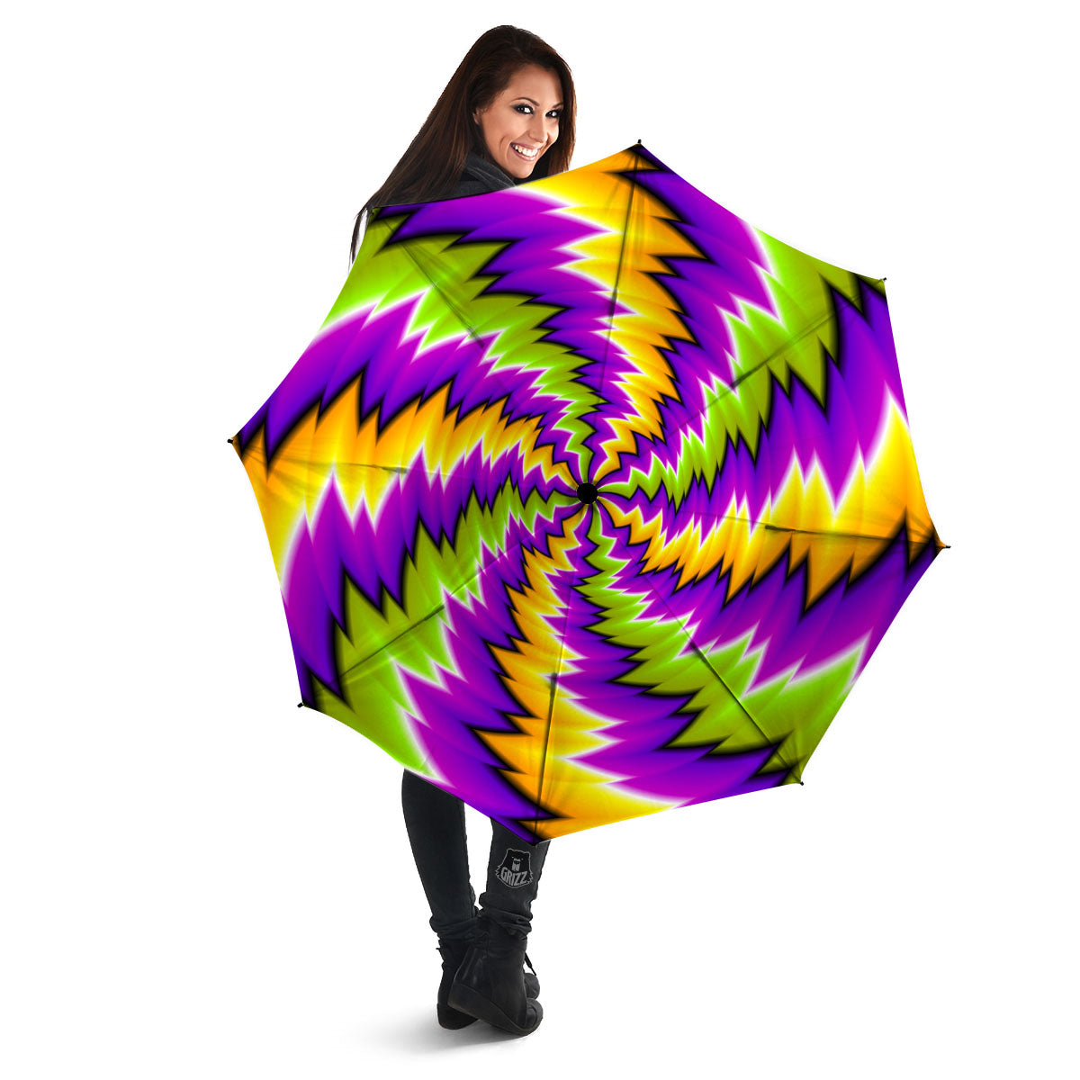 Moving Optical Illusion Dizzy Vortex Umbrella-grizzshop