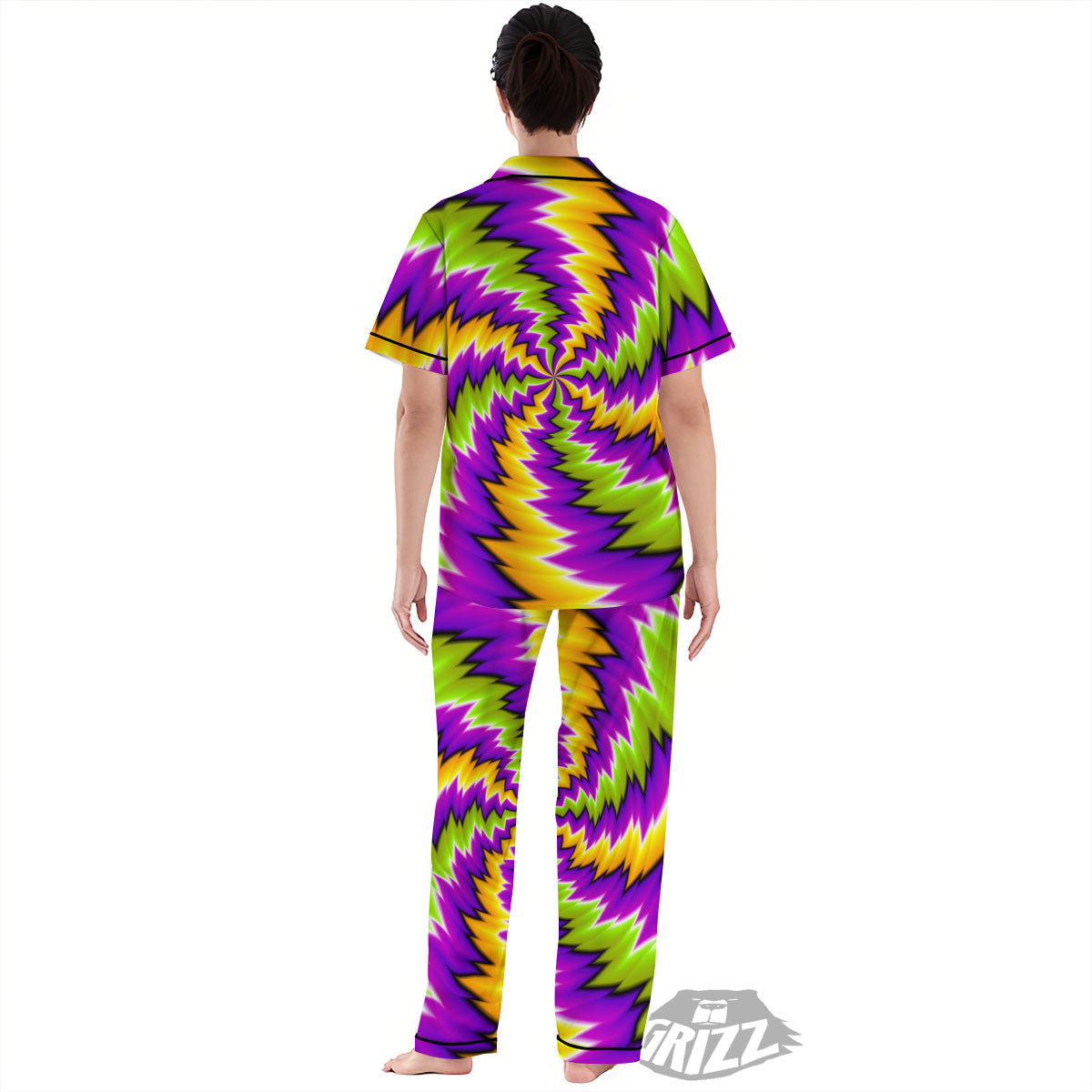 Moving Optical Illusion Dizzy Vortex Women's Pajamas Set-grizzshop