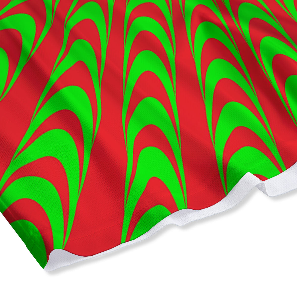 Moving Optical Illusion Green Red Wave Mesh Shorts