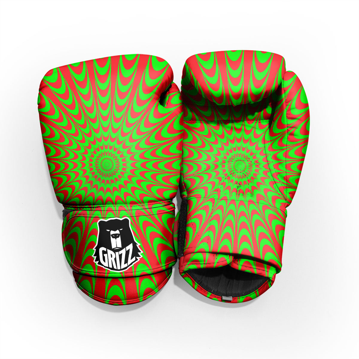 Moving Optical Illusion Green Red Wave Pro Boxing Glove