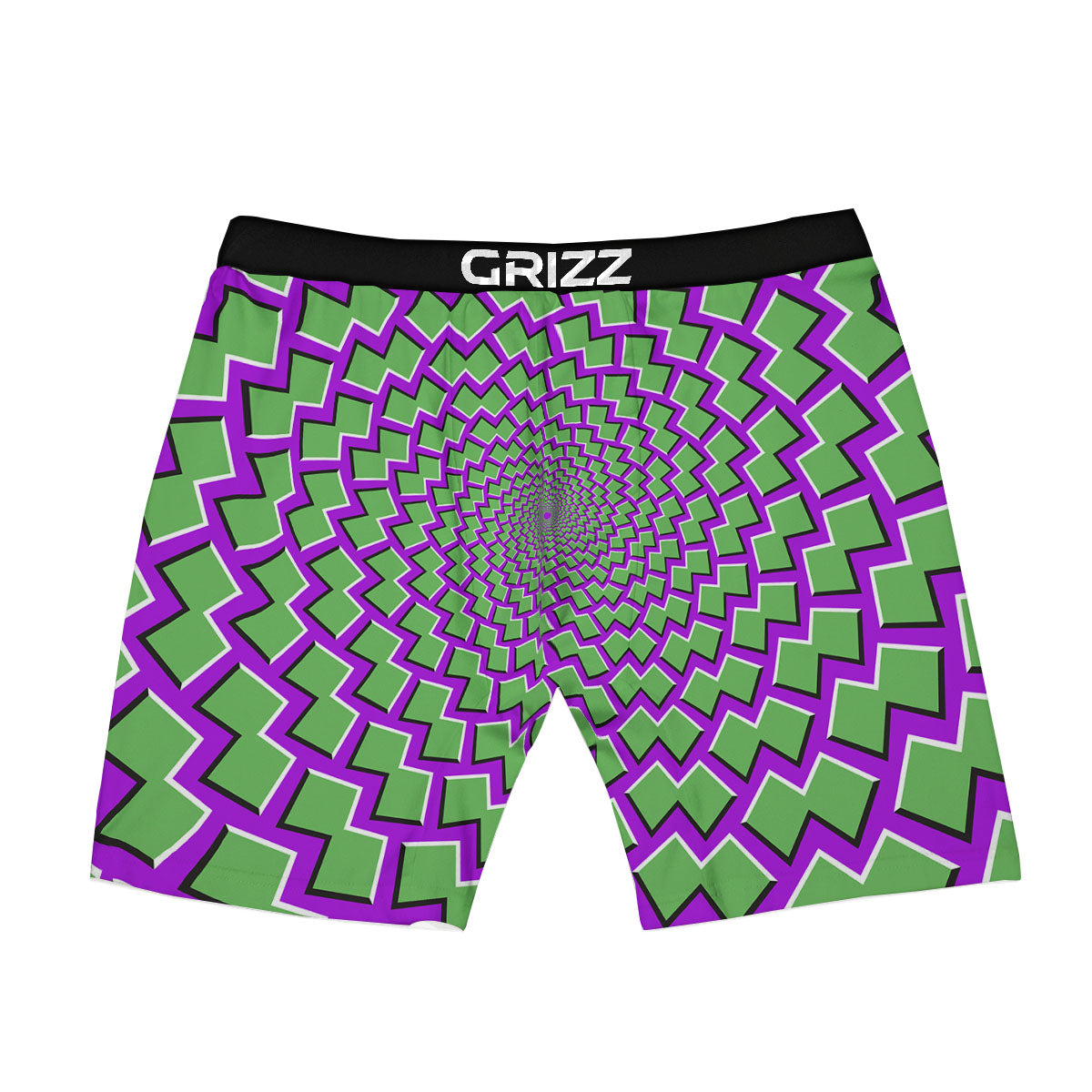 Moving Optical Illusion Green Shapes Boxer Briefs-grizzshop