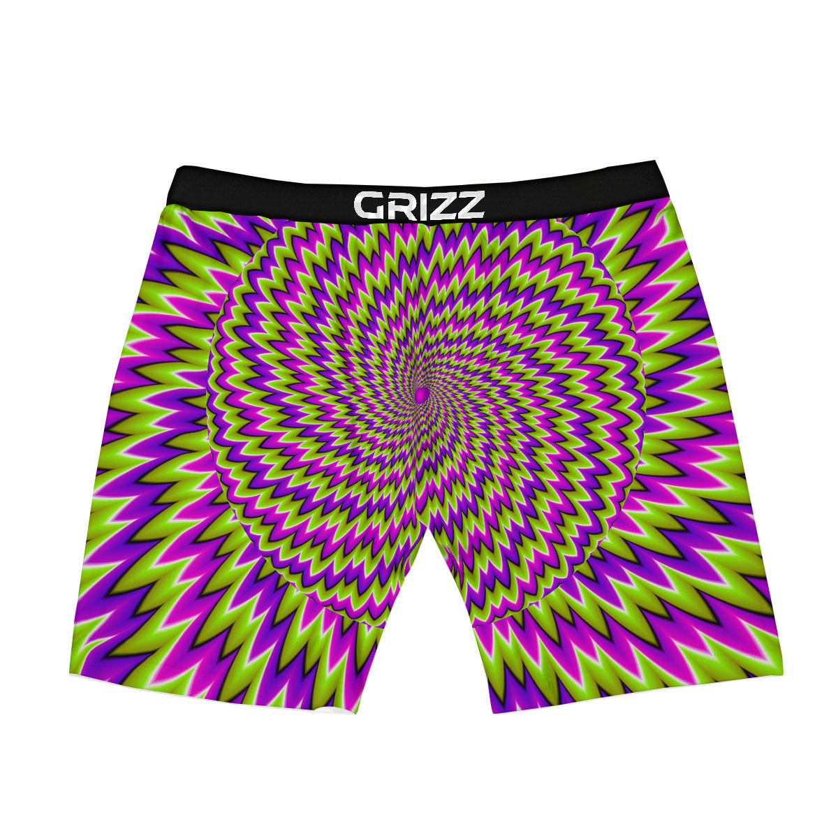 Moving Optical Illusion Green Spiral Boxer Briefs-grizzshop