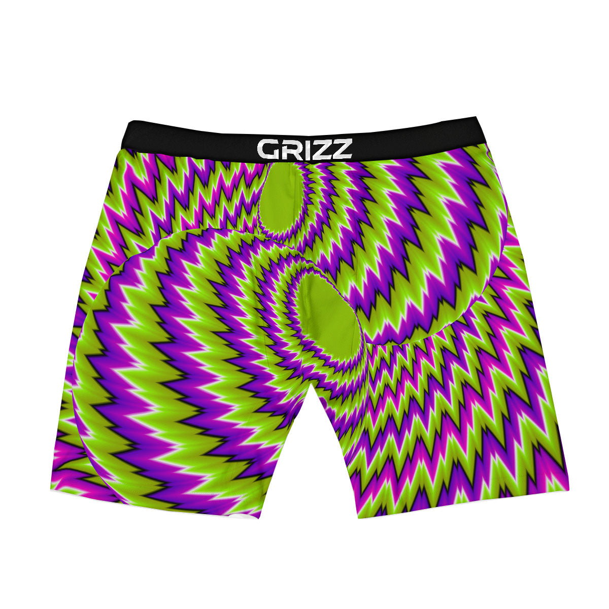 Moving Optical Illusion Green Vortex Boxer Briefs-grizzshop