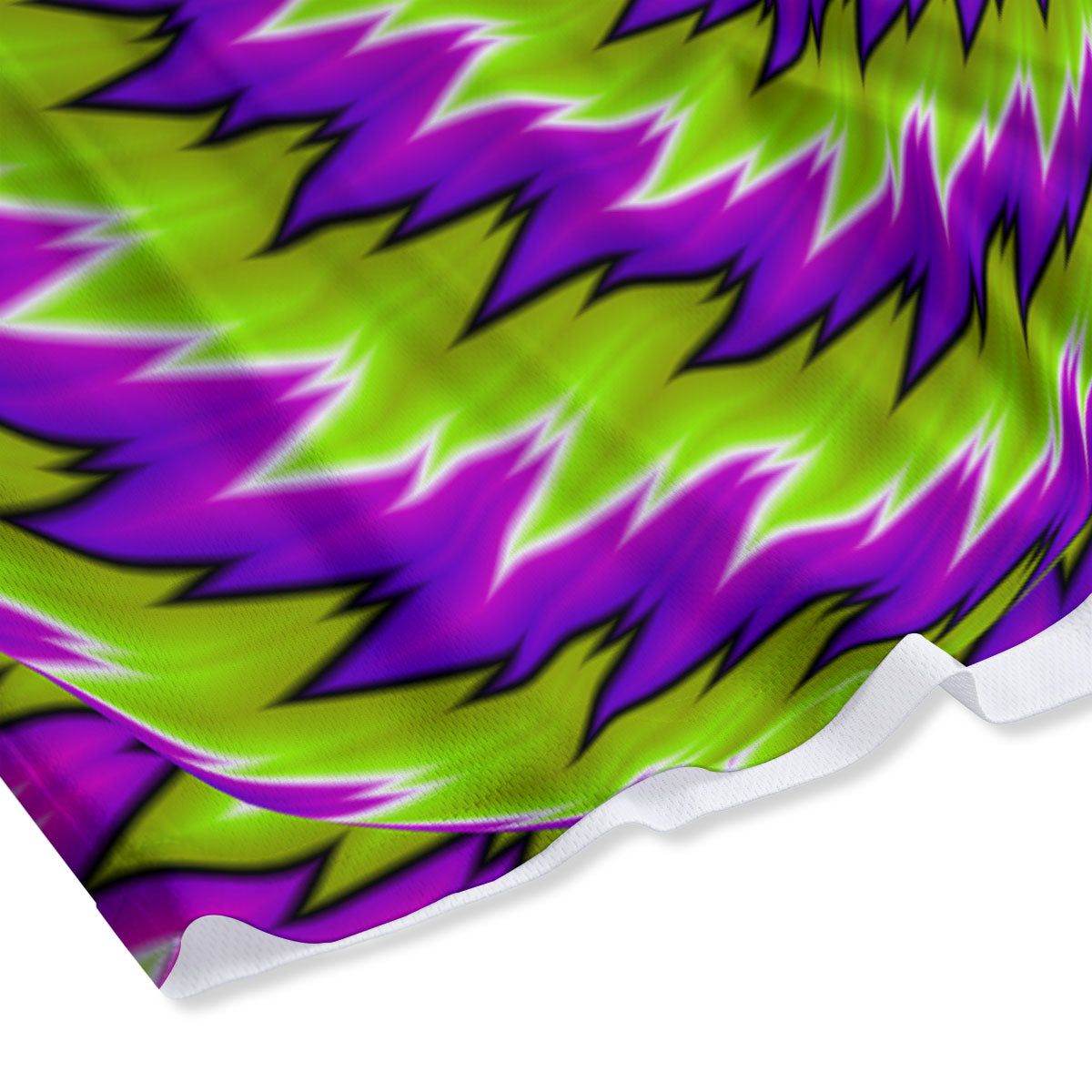 Moving Optical Illusion Green Vortex Mesh Shorts
