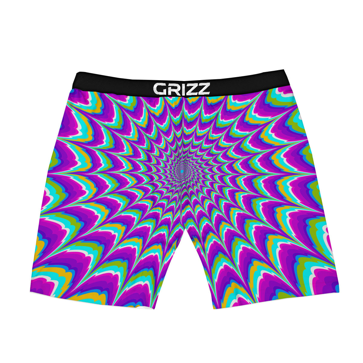 Moving Optical Illusion Purple Dizzy Boxer Briefs-grizzshop