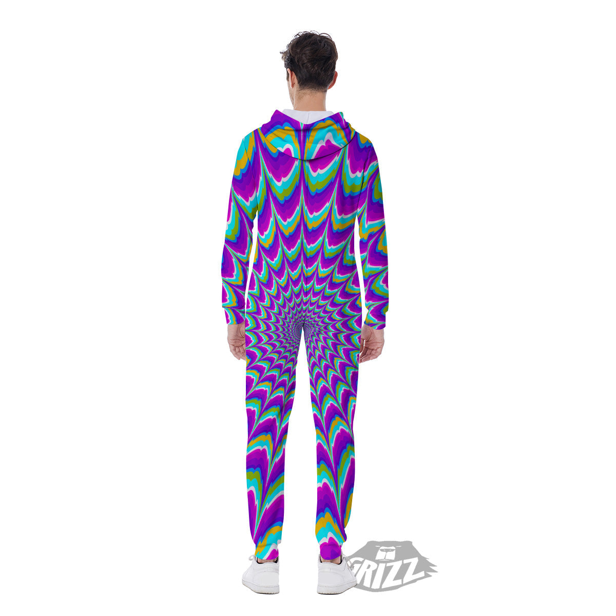 Moving Optical Illusion Purple Dizzy Men's Jumpsuit-grizzshop