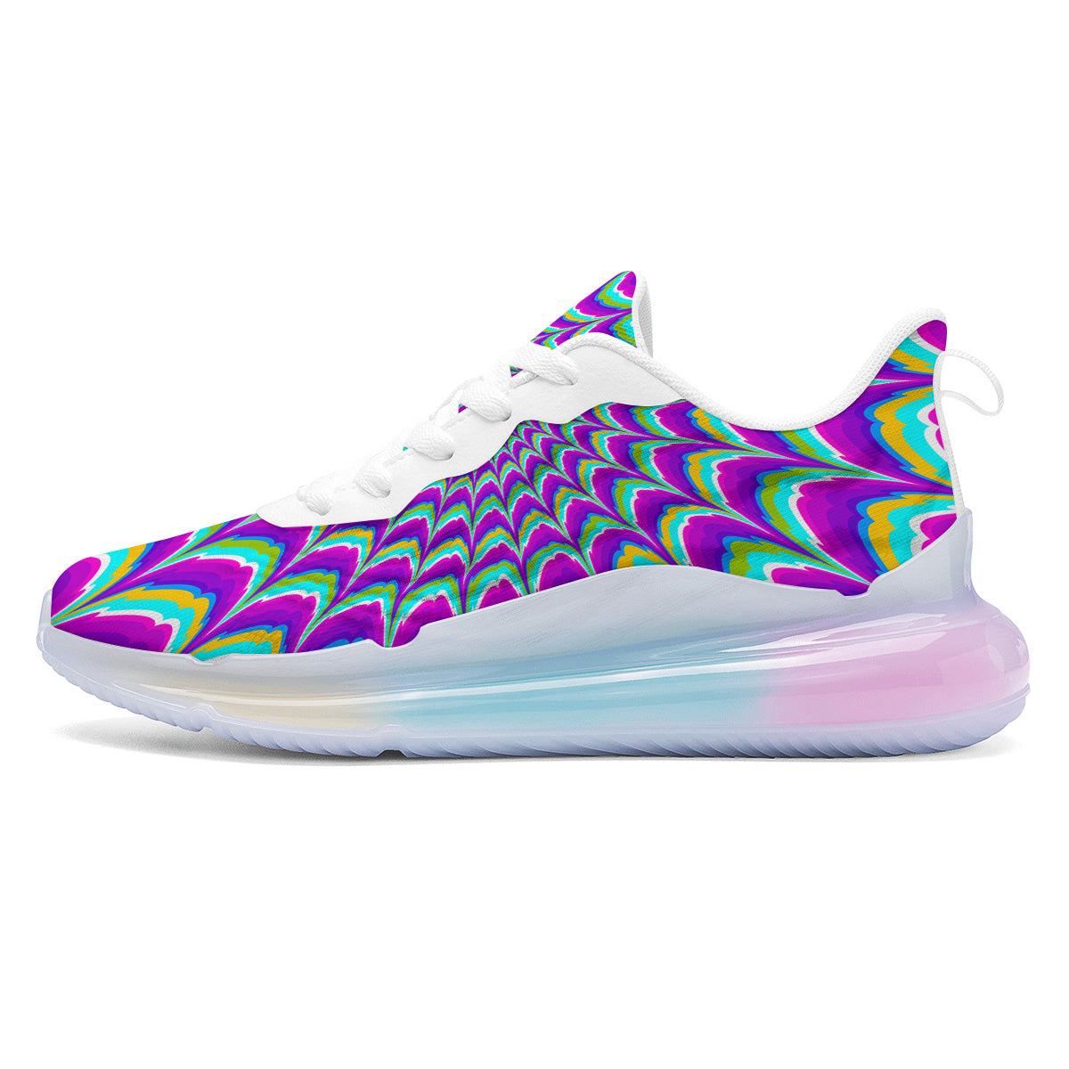 Moving Optical Illusion Purple Dizzy Running Sneakers-grizzshop