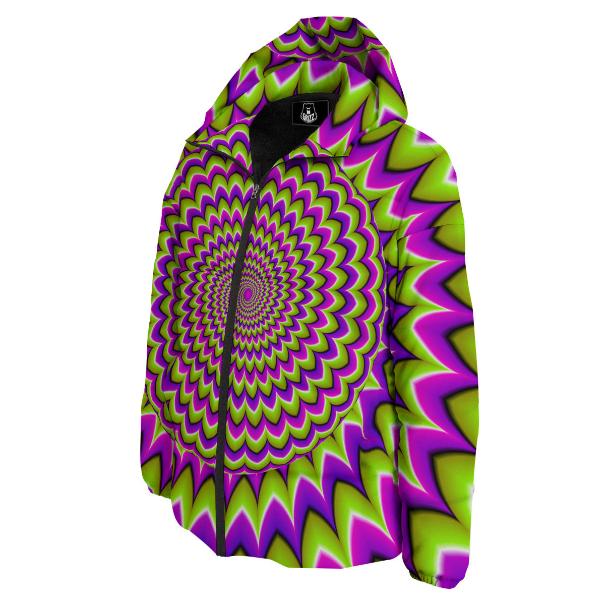 Moving Optical Illusion Spiky Spiral Down Jacket-grizzshop
