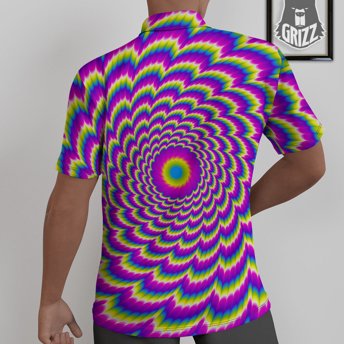 Moving Optical Illusion Spiral Colors Untucked Shirts-grizzshop