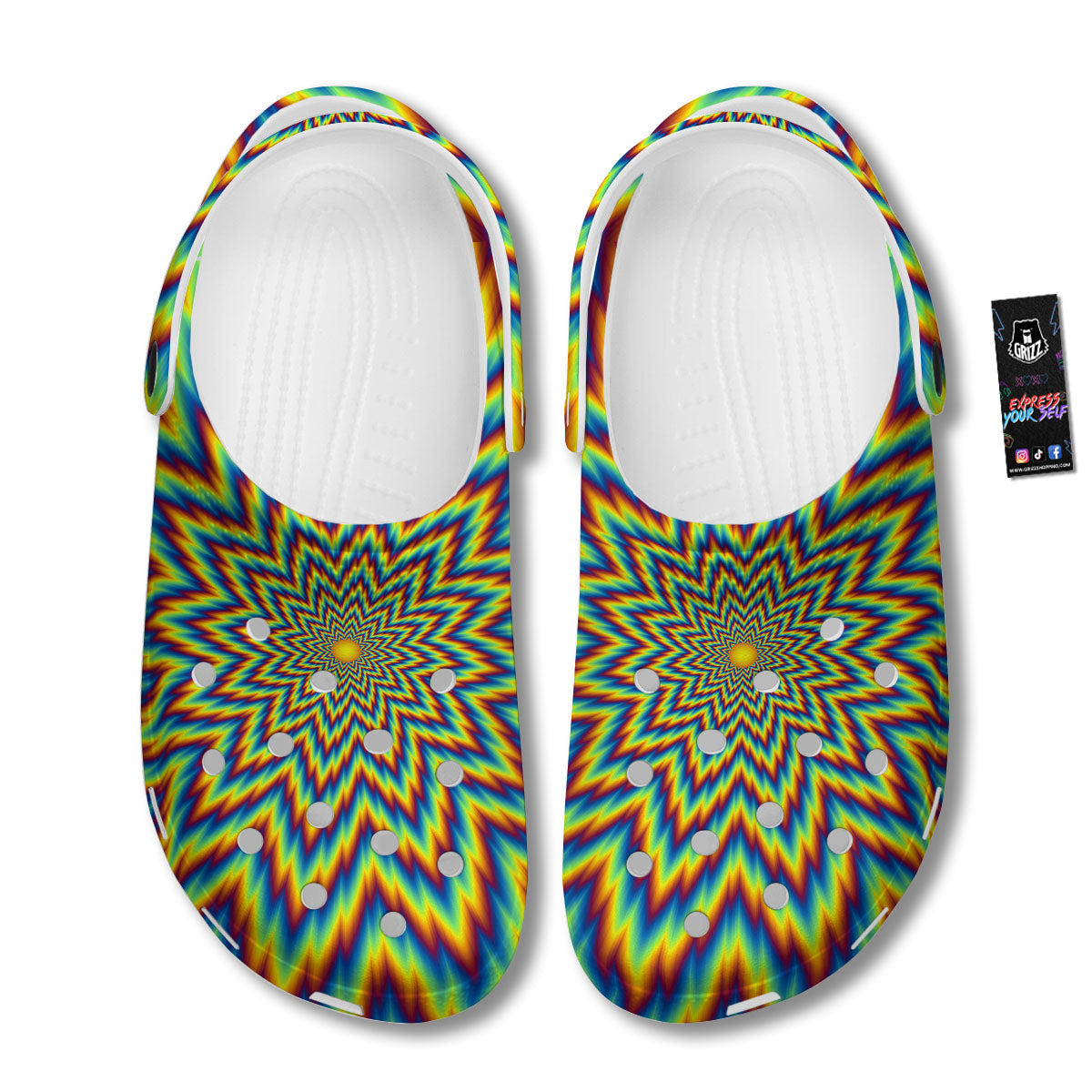 Moving Optical Illusion Spiral Expansion Clog-grizzshop