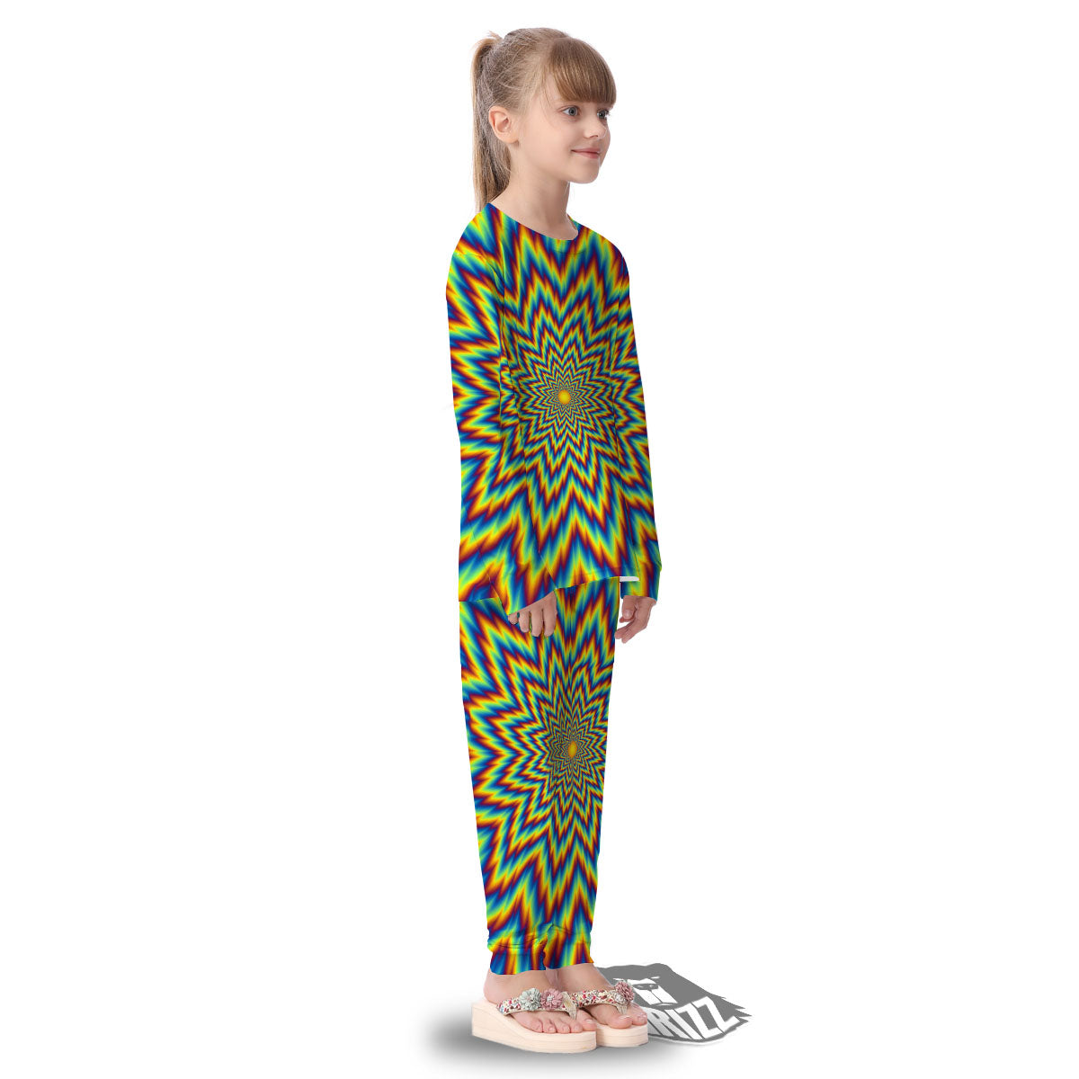 Moving Optical Illusion Spiral Expansion Kid's Pajamas-grizzshop