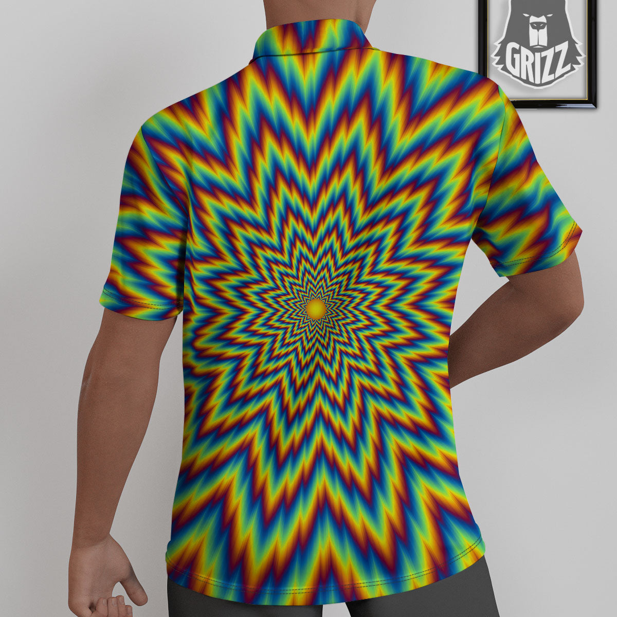 Moving Optical Illusion Spiral Expansion Untucked Shirts-grizzshop