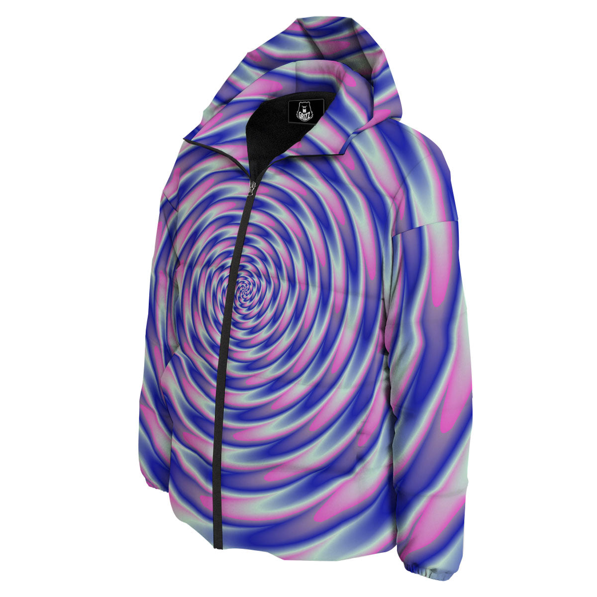 Moving Optical Illusion Twisted Colors Down Jacket-grizzshop