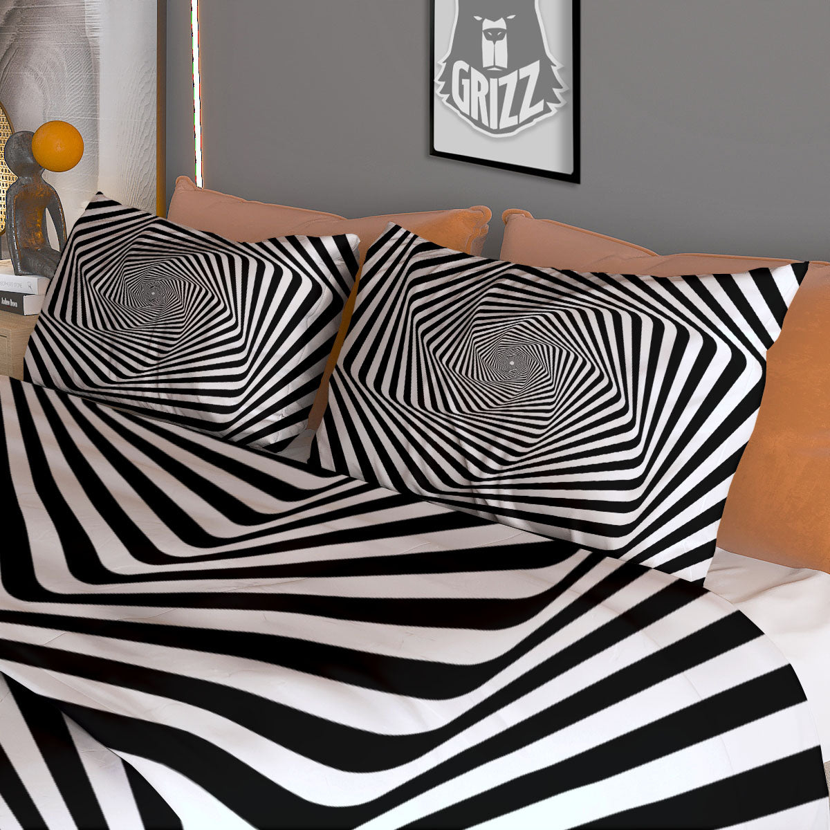 Moving Optical Illusion Twisted Spiral Duvet Cover Bedding Set
