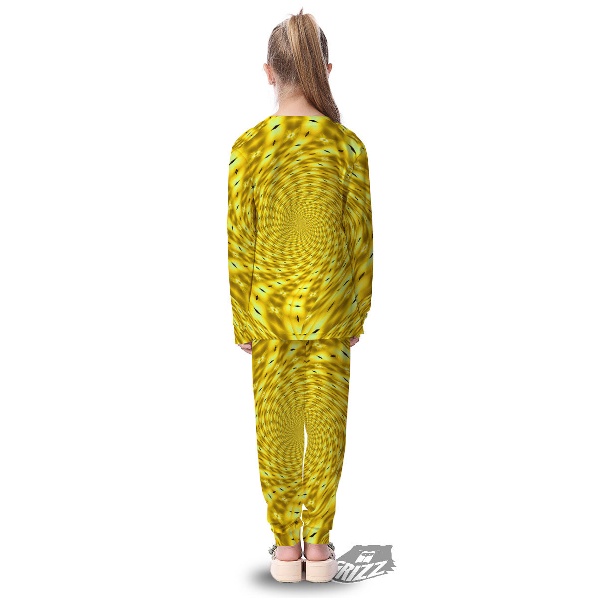 Moving Optical Illusion Yellow Big Bang Kid's Pajamas-grizzshop