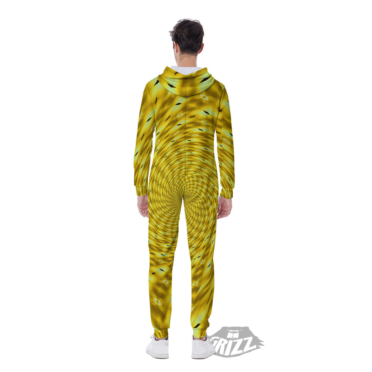 Moving Optical Illusion Yellow Big Bang Men's Jumpsuit-grizzshop