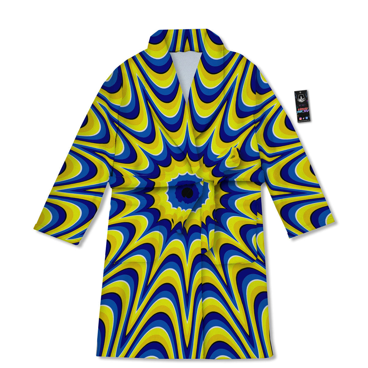 Moving Optical Yellow Dizzy Illusion Bathrobe-grizzshop