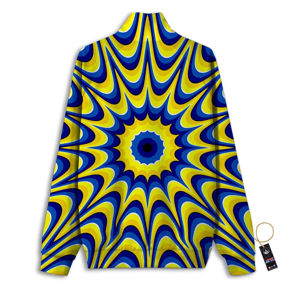 Moving Optical Yellow Dizzy Illusion Track Jacket-grizzshop