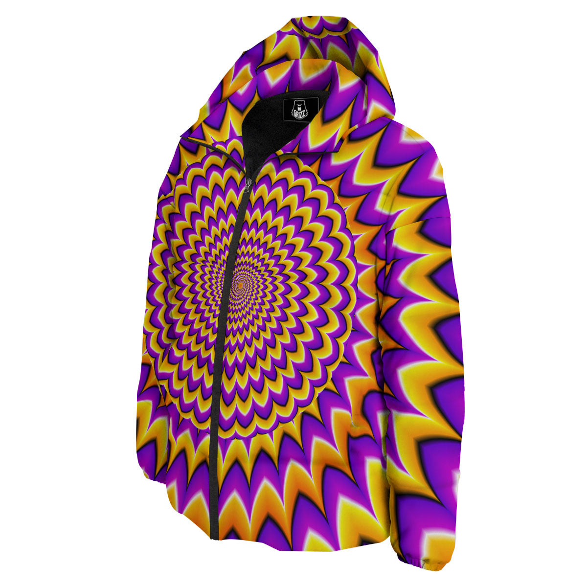 Moving Optical Yellow Expansion Illusion Down Jacket-grizzshop