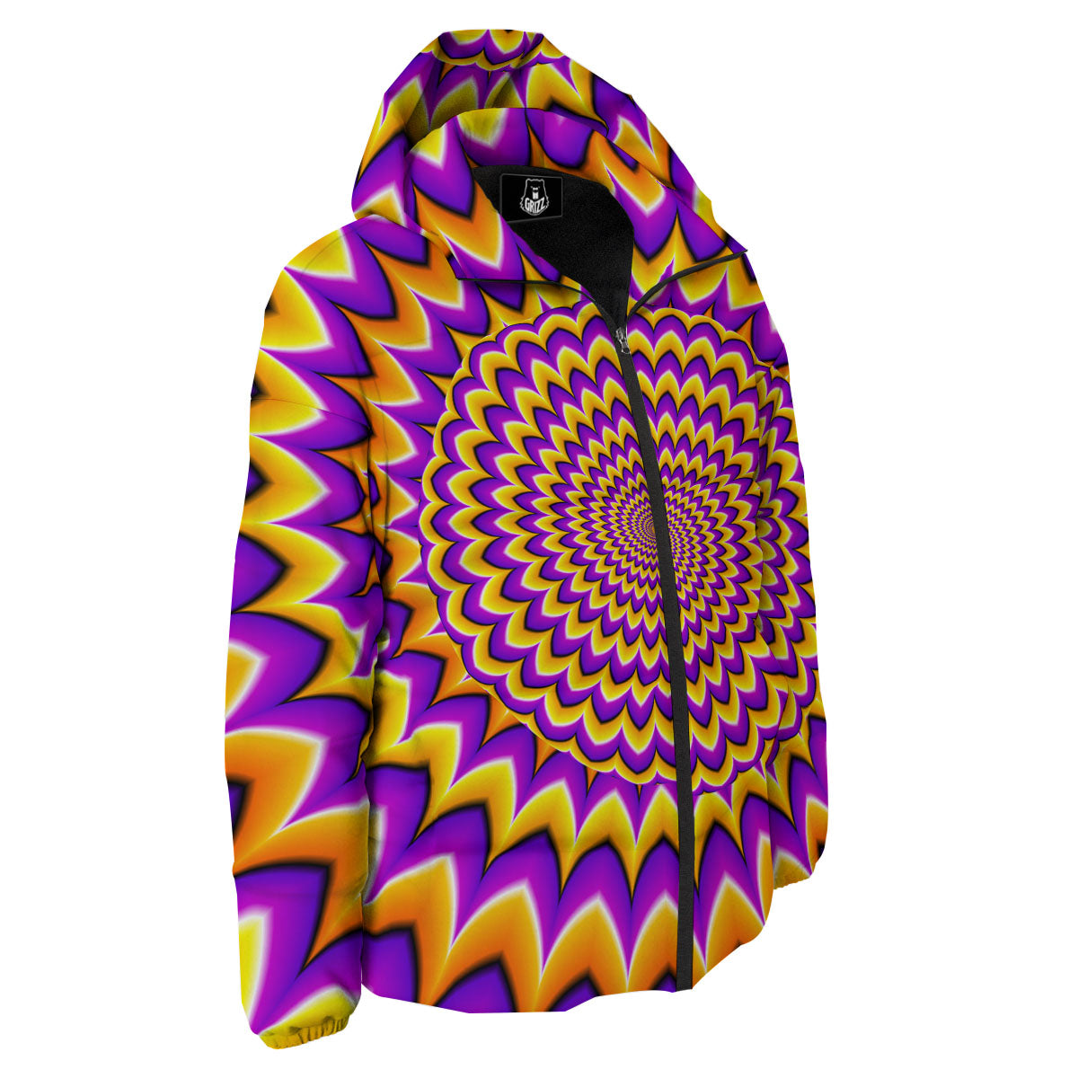 Moving Optical Yellow Expansion Illusion Down Jacket-grizzshop