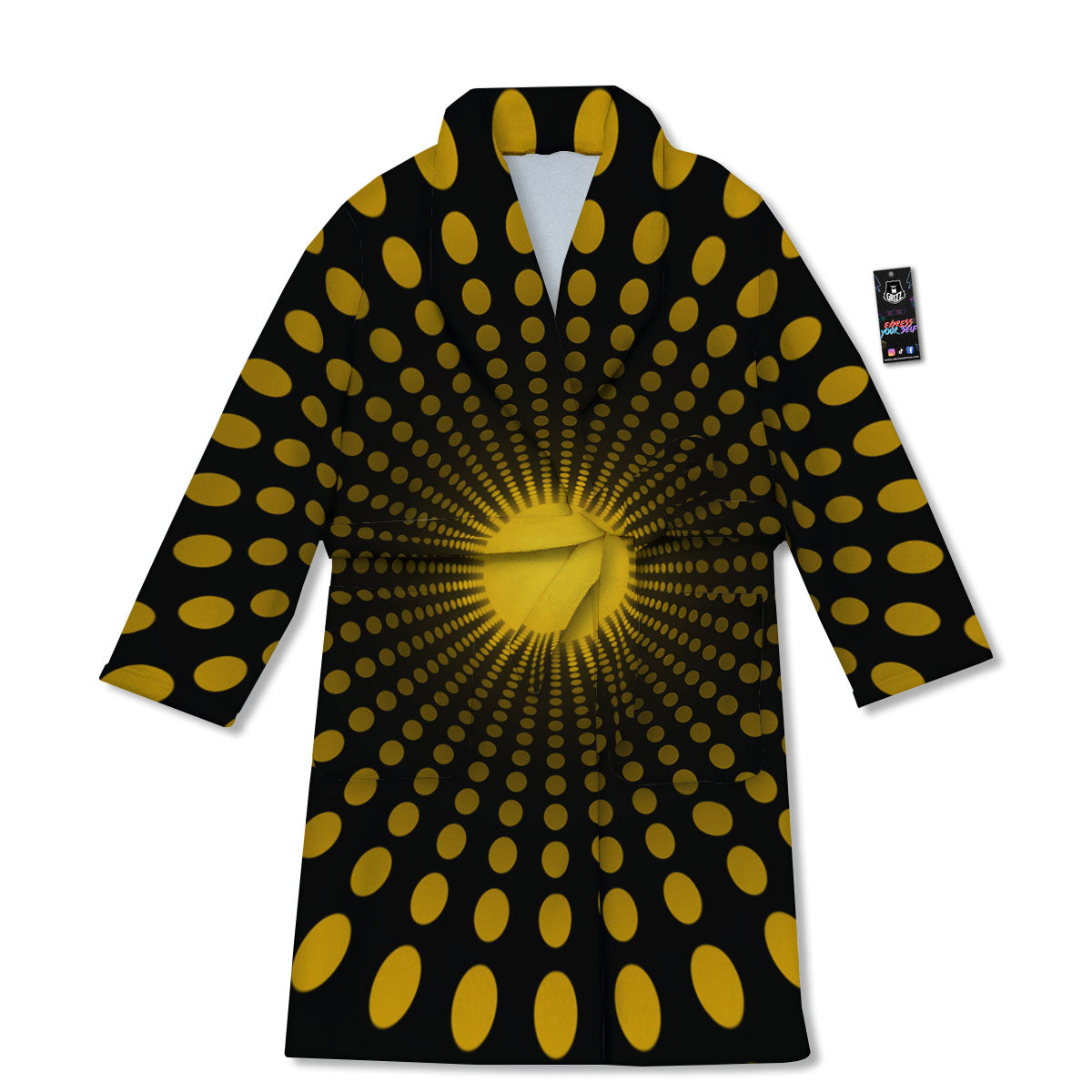 Moving Optical Yellow Explosion Illusion Bathrobe-grizzshop