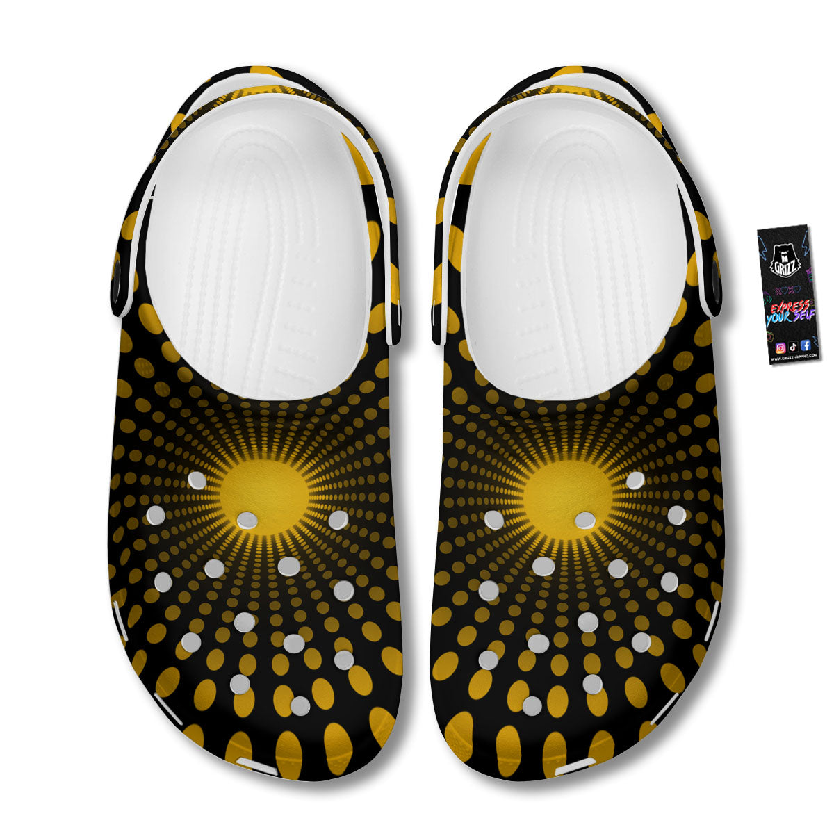 Moving Optical Yellow Explosion Illusion Clog-grizzshop