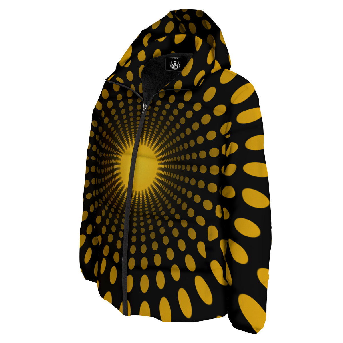 Moving Optical Yellow Explosion Illusion Down Jacket-grizzshop