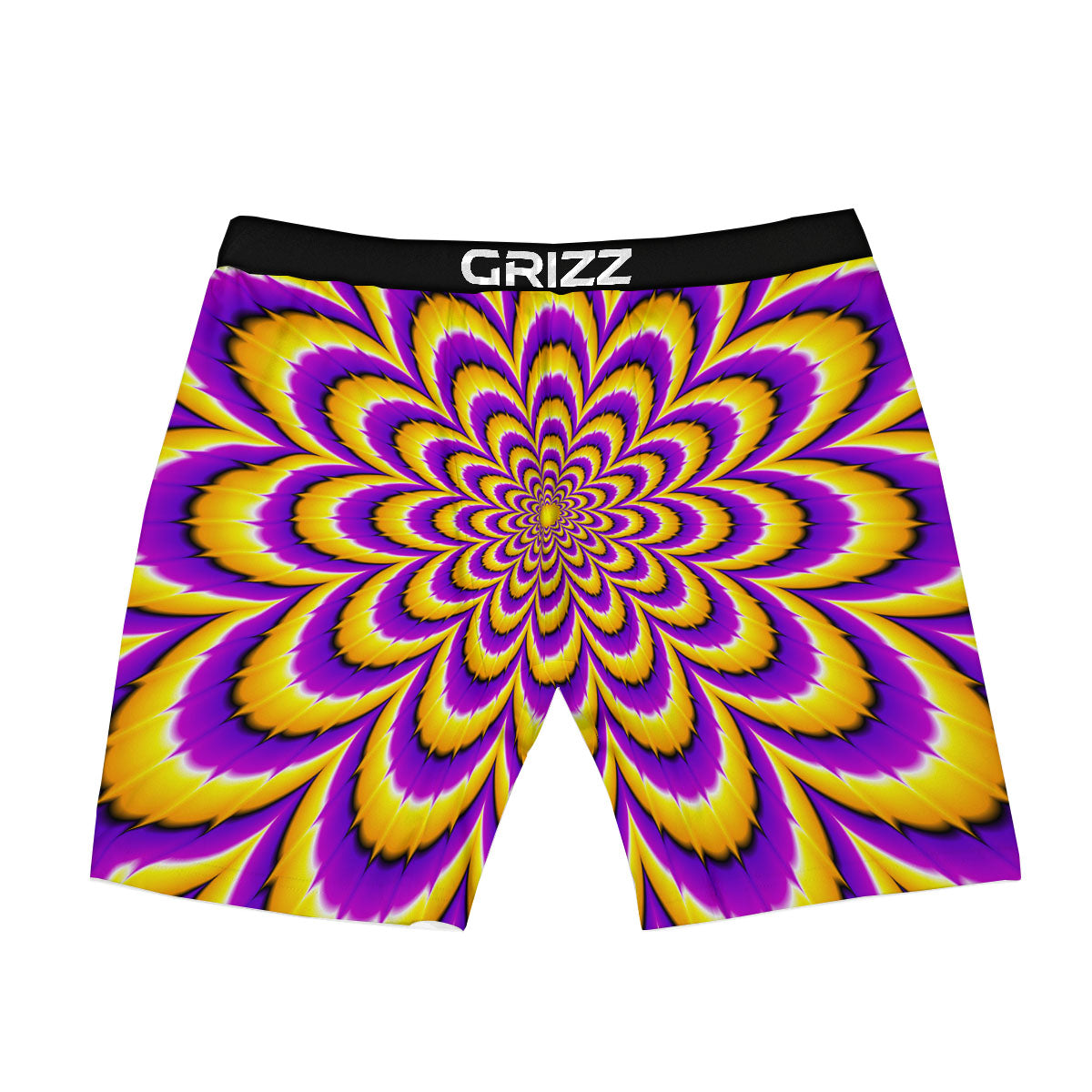 Moving Optical Yellow Flower Illusion Boxer Briefs-grizzshop