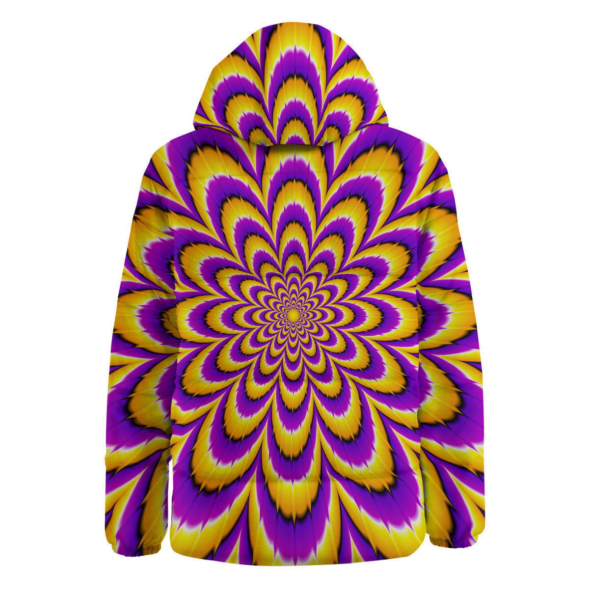 Moving Optical Yellow Flower Illusion Down Jacket-grizzshop