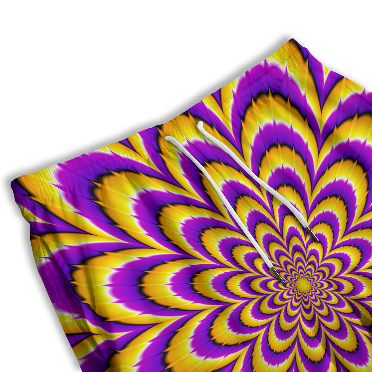 Moving Optical Yellow Flower Illusion Men's Athletic Shorts-grizzshop
