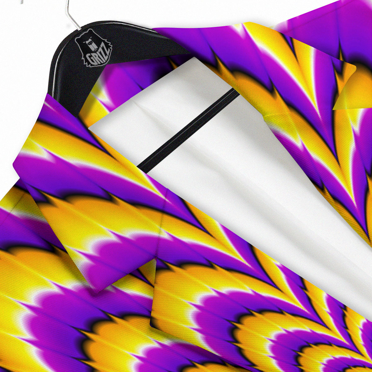 Moving Optical Yellow Flower Illusion Men's Sport Coat-grizzshop