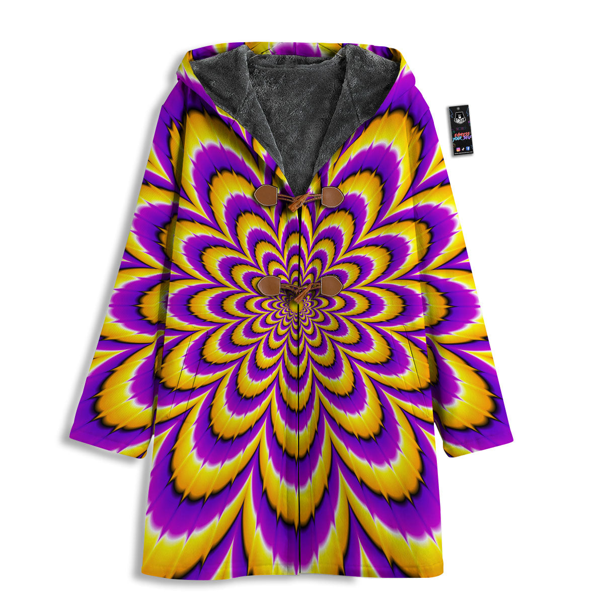 Moving Optical Yellow Flower Illusion Men's Windbreaker Jacket-grizzshop