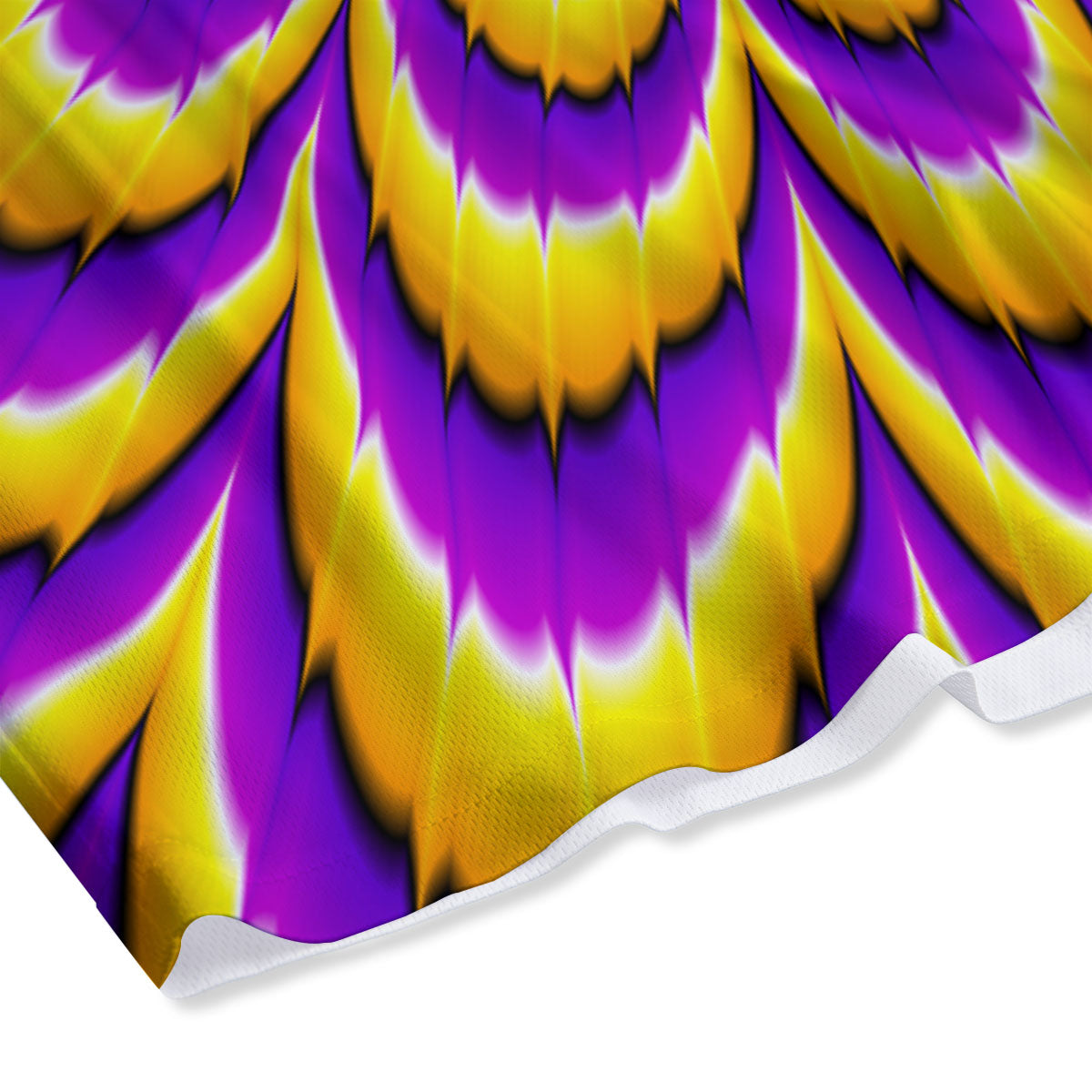 Moving Optical Yellow Flower Illusion Mesh Shorts-grizzshop