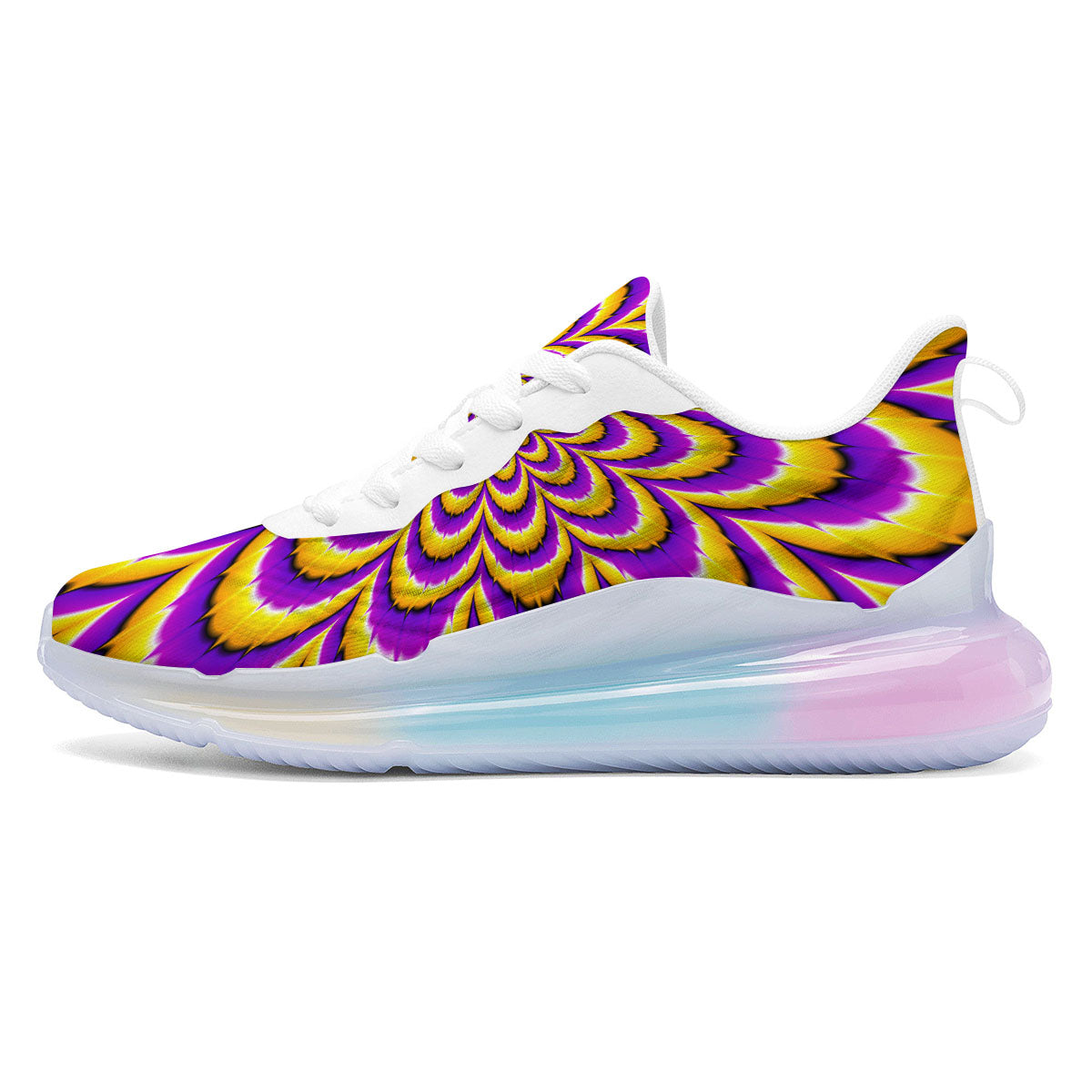 Moving Optical Yellow Flower Illusion Running Sneakers-grizzshop