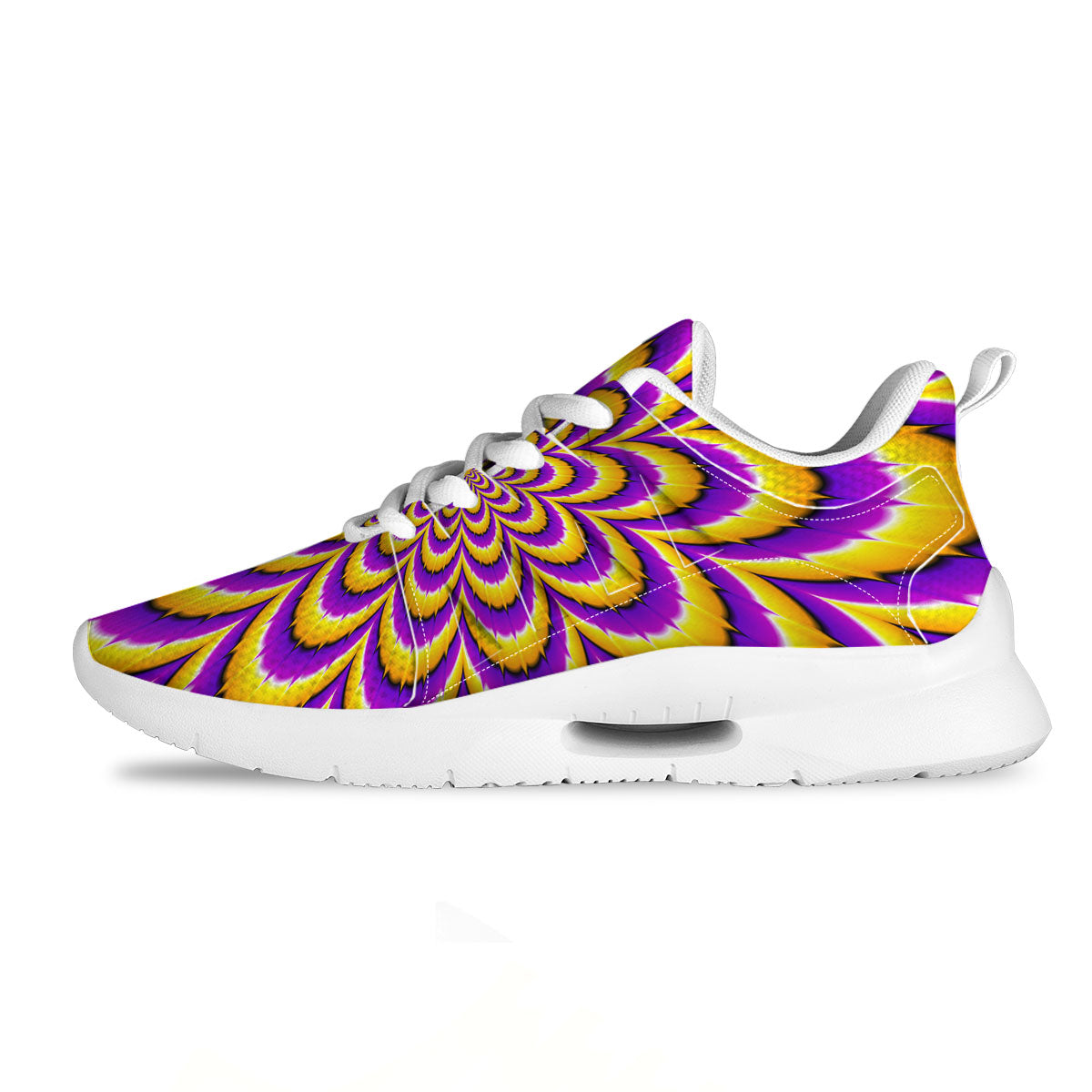 Moving Optical Yellow Flower Illusion Tennis Shoes-grizzshop