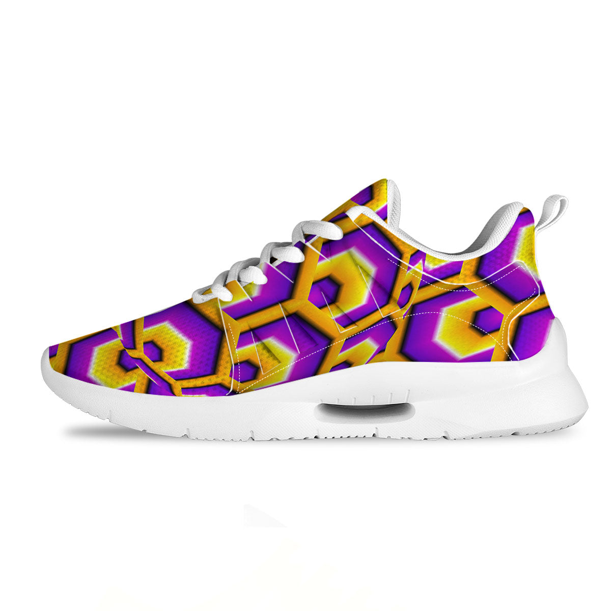 Moving Optical Yellow Hive Illusion Tennis Shoes-grizzshop