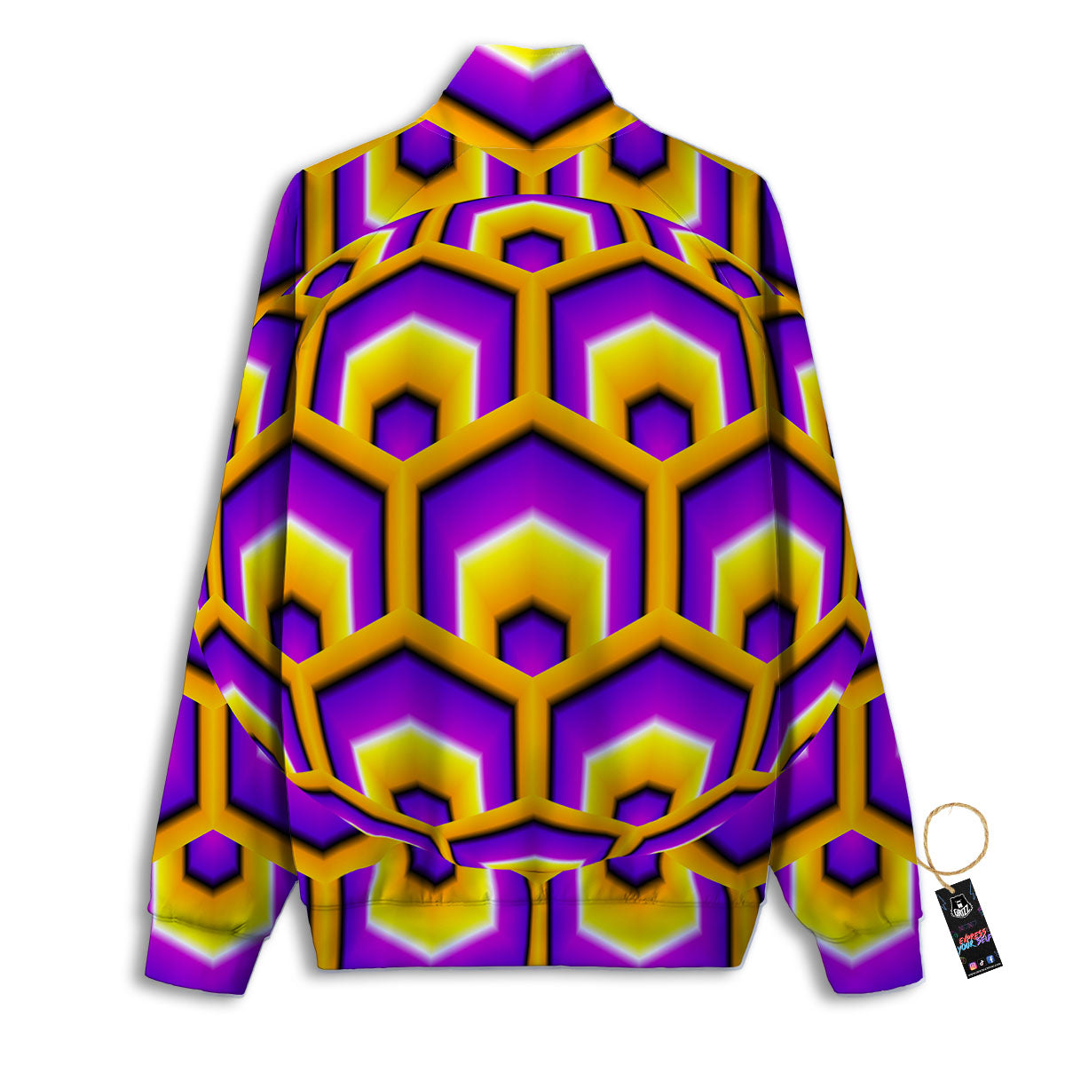 Moving Optical Yellow Hive Illusion Track Jacket-grizzshop