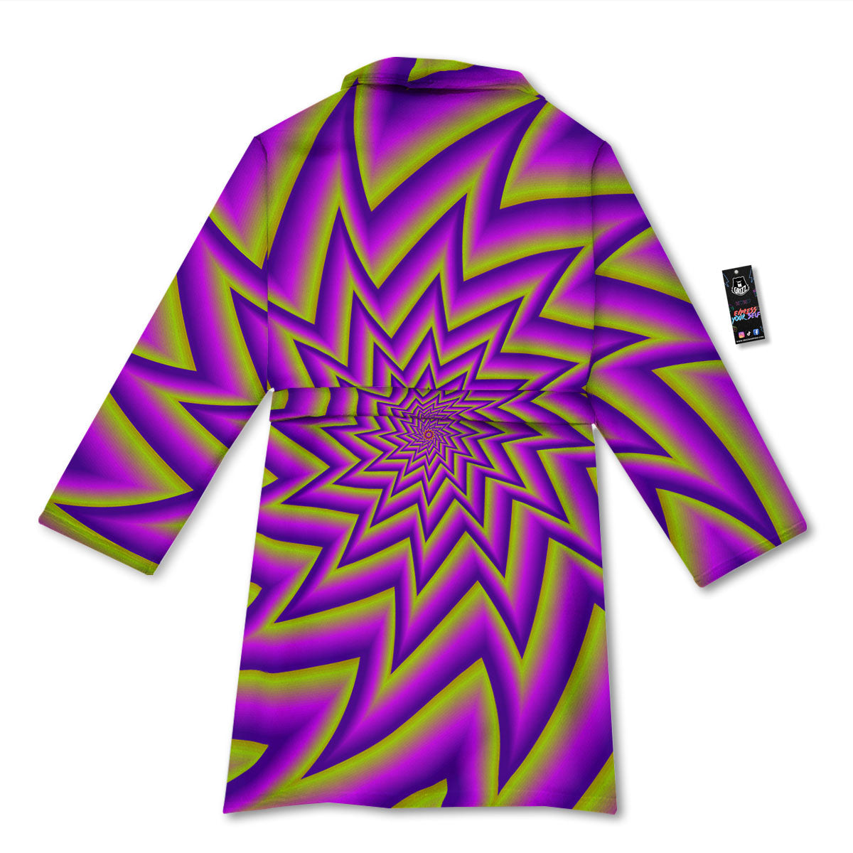 Moving Optical Yellow Twisted Illusion Bathrobe-grizzshop